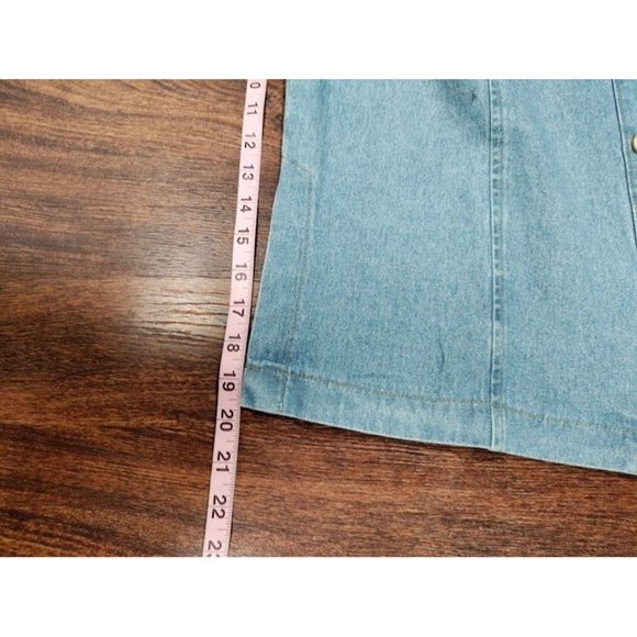 Vintage 80's Saint Germain Long Sleeve Notch Lapel Button Up Blue Denim Jacket M - Picture 15 of 16